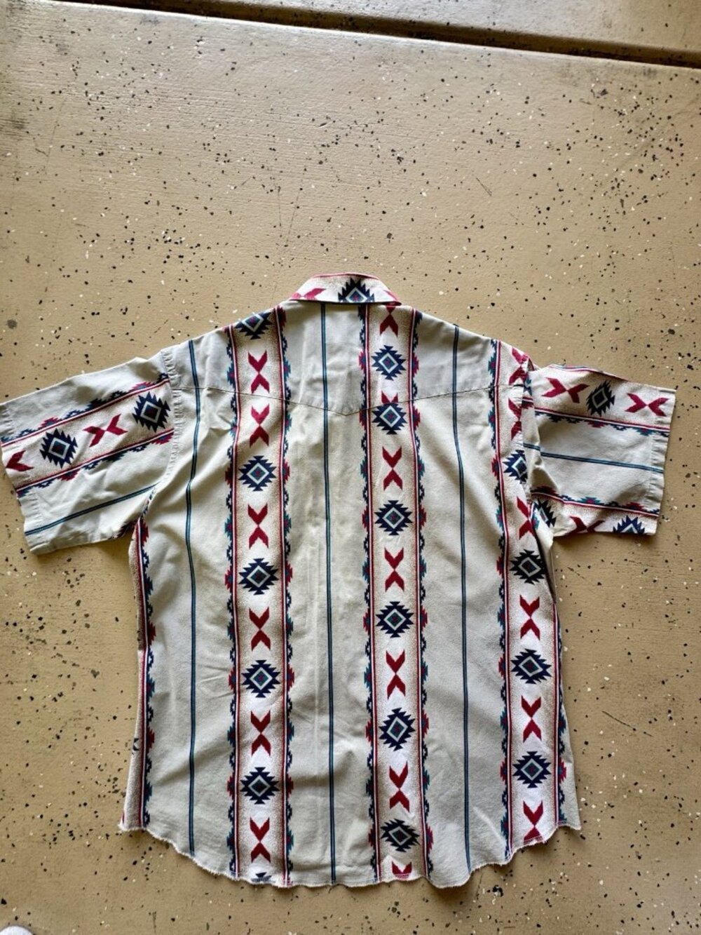 Vintage 80s Wrangler Aztec Brushpopper Pearl Snap Shirt - Picture 5 of 6